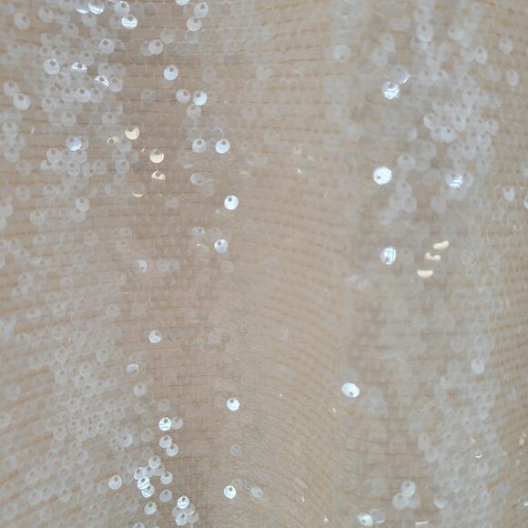 A New Day Womens Sequin Tank Top Medium Cream Sleeveless V Neck Holiday Party - Picture 11 of 12